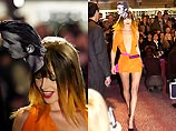 Манекенщица Ева Херцигова на модном шоу в Дублине продемонстрировала экстравагантную шляпу в форме головы знаменитого английского футболиста Дэвида Бекхэма