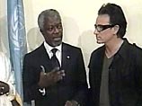 Боно на встрече с генеральным секретарем ООН Кофи Аннаном