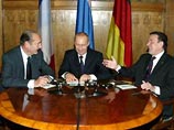 Президент РФ Владимир Путин подчеркнул по окончании саммита, что встреча лидеров Франции, Германии и России направлена не на раскол международного сообщества, а на поиск приемлемых для всех решений по иракской проблеме Президент РФ Владимир Путин подчеркнул по окончании саммита, что встреча лидеров Франции, Германии и России направлена не на раскол международного сообщества, а на поиск приемлемых для всех решений по иракской проблеме