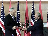 На совместной пресс-конференции с премьер-министром Албании Фатосом Нано, Пауэлл призвал к продолжению политических и экономических реформ и обещал помощь США в их проведении
