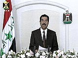 Президент Ирака Саддам Хусейн, как и было обещано, сегодня выступил в прямом эфире по национальному телевидению по случаю 80-летия вооруженных сил страны