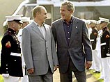 Путин и Буш провели первый раунд переговоров в Кэмп-Дэвиде