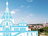 На восьмигранном шатровом завершении храма будет сооружен традиционный золоченый купол в форме луковицы, который увенчает православный крест На восьмигранном шатровом завершении храма будет сооружен традиционный золоченый купол в форме луковицы, который увенчает православный крест