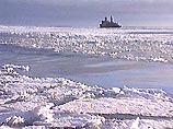 . Ширина ледового поля, в котором находилось судно, составляло 40 км, а толщина льда, достигала 1, 5 метров