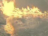 Крупный пожар  произошел  на
одном  из нефтепроводов в Чечне