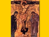 Икона Распятия. Византийская икона Икона Распятия. Византийская икона