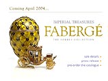 Коллекция изделий Фаберже, включая 8 пасхальных яиц, оцененная в 90 млн долларов, будет выставлена на аукционе в Нью-Йорке в апреле этого года. Предлагаемые на продажу яйца Фаберже принадлежали династии русских царей