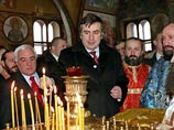 Михаил Саакашвили помолился в среду утром в грузинской церкви в Москве за благополучие сегодняшней встречи с Владимиром Путиным