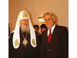 Патриарх Алексий II и Президент Израиля Моше Кацав