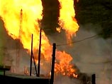 На границе Чечни и Ставрополья загорелся газопровод