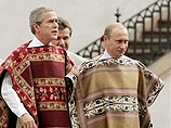 На фотографирование лидеров стран АТЭС Буш и Путин пришли в обнимку
