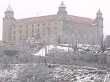Встреча двух президентов проходила в старинном замке в столице Словакии Братиславе
