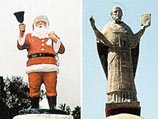 На место скульптуры святителя Николая турки поставили пластикового Санта-Клауса