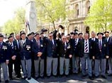 Торжественная церемония, посвященная празднованию 60-летия Победы, состоялась сегодня на одной из центральных улиц Лондона, Уайтхолле, у мемориала неизвестному солдату - Кенотафа