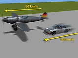 По ошибке он приземлил свой сверхлегкий Messerschmidt-109 (уменьшенная на 20% копия реального самолета) на крышу автомобиля Porsche 911, который на большой скорости двигался по территории аэропорта города Битбург