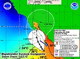 Ураган находится в 215 километрах к югу - юго-востоку от южной оконечности Нижней Калифорнии (Мексика) и движется в направлении северо-запада со скоростью 13 километров в час