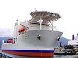 В минувший четверг "Тикю" (по-японски "земля"), подводное буровое судно, строительство которого обошлось в 415 млн евро, водоизмещением в 57,5 тыс. тонн, сошедшее со стапелей в июле этого года, зашло в порт Йокохама