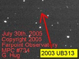 По предварительным оценкам, которые были сделаны на основе данных радиотелескопа, диаметр небесного тела 2003 UB313 составлял до 3,5 тысячи километров, в то время как диаметр Плутона составляет лишь около 2290 ки