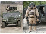 Защитный костюм, напоминающий костюм сапера и имеющий систему водяного охлаждения, призван сократить число жертв среди пулеметчиков, находящихся на башенках военных джипов Humvee Защитный костюм, напоминающий костюм сапера и имеющий систему водяного охлаждения, призван сократить число жертв среди пулеметчиков, находящихся на башенках военных джипов Humvee
