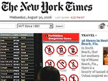 Сайт The New York Times заблокировал британцам доступ к статье о заговоре по подрыву самолетов
