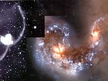 Новые снимки галактик "Антенны" - самые четкие из всех - позволяют теперь астрономам, работающим с орбитальным телескопом, отличить новые звезды, созданные "совокуплением" галактик, от старых звездных скоплений, из которых они формируются