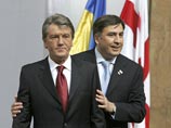Президенты Украины и Грузии Виктор Ющенко и Михаил Саакашвили, Тбилиси, 1 марта 2007 года
