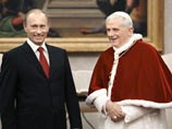 После встречи со своим итальянским коллегой Владимир Путин отправился в Ватикан на встречу с Папой Римским Бенедиктом XVI
