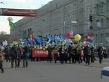 В Петербурге первомайские шествия прошли с участием профсоюзов и прокремлевских партий