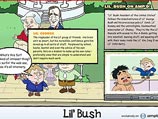 Один из самых популярных в США телеканалов Comedy Central объявил о начале показа в среду шестисерийного сатирического мультипликационного фильма о Джордже Буше под названием "Крошка Буш" (Lil' Bush)