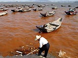 В юго-восточном Китае покраснела морская вода В юго-восточном Китае покраснела морская вода