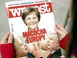 Польско-немецкий кризис, сопровождавший саммит ЕС, не дает полякам покоя: еженедельник Wprost вышел с провокационным изображением братьев Качиньских и канцлера Меркель на обложке