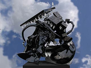 Проект представляет собой огромный сюрреалистический монумент - "биоморфное черное чудище"
