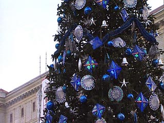 В Санкт-Петербурге загодя соорудили первые новогодние елки: боятся не успеть за два месяца