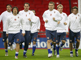 Тренировка сборной Хорватии на стадионе "Уэмбли", 20 ноября 2007 года