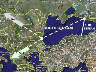 South Stream протяженностью 900 км должен пройти по дну Черного моря из России в Болгарию