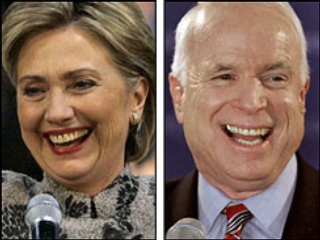 Сенатор-демократ от штата Нью-Йорк Хиллари Клинтон и сенатор-республиканец от штата Аризона Джон Маккейн, по мнению американцев, должны стать основными кандидатами на пост президента США на предстоящих выборах