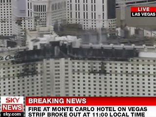 В Лас-Вегасе загорелось здание отеля-казино Monte Carlo: пострадавших нет