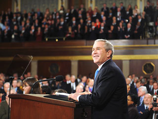 Президент США Джордж Буш выступил с ежегодным посланием Конгрессу