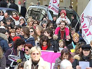 В Италии женщины отметили 8 марта демонстрациями в защиту своих прав