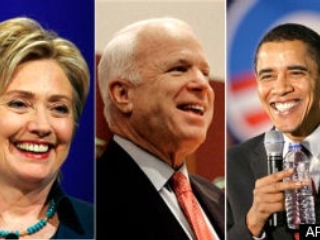 Каждый из претендентов на президентский пост от Демократической партии США, Хиллари Клинтон и Барак Обама, имеет шансы одолеть на выборах соперника-республиканца Джона Маккейна