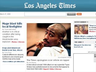 LA Times извинилась за статью, где связала Шона Комбса с нападением на Тупака Шакура
