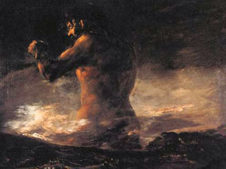 Знаменитая картина "Колосс" испанского художника эпохи Просвещения Франциско Хосе Гойи убрана из экспозиции. Эксперты склоняются к мысли о том, что это фальшивка