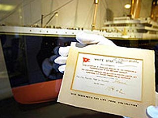 На аукционе в Великобритании продан билет на злополучный рейс корабля "Титаник", принадлежавший последнему из выживших в трагедии пассажиров