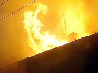 В центре Новосибирска произошел сильный пожар
