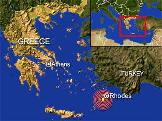 В Греции произошло землетрясение в 6,3 балла близ острова Родос