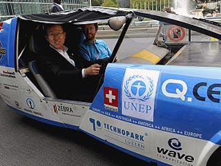 Генсек ООН приехал на работу на "солнечном такси" &#8211; автомобиле на солнечных батареях