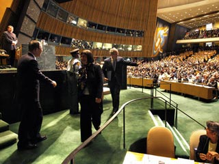 В рамках 63-й сессии Генеральной Ассамблеи ООН с прощальной речью перед мировыми лидерами во вторник выступил президент США Джордж Буш