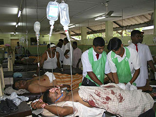 В понедельник утром в результате взрыва на севере Шри-Ланки погибли 27 человек, по меньшей мере 80 получили ранения