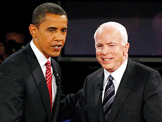 Cамый большой урожай шуток в свой адрес собрали два главных соперника на выборах - Барак Обама и Джон Маккейн