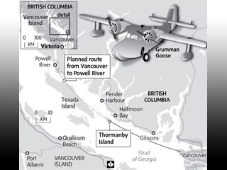В Канаде у южного побережья провинции Британская Колумбия в воскресенье потерпел крушение легкомоторный самолет-амфибия Grumman Goose, на борту которого находилось восемь человек